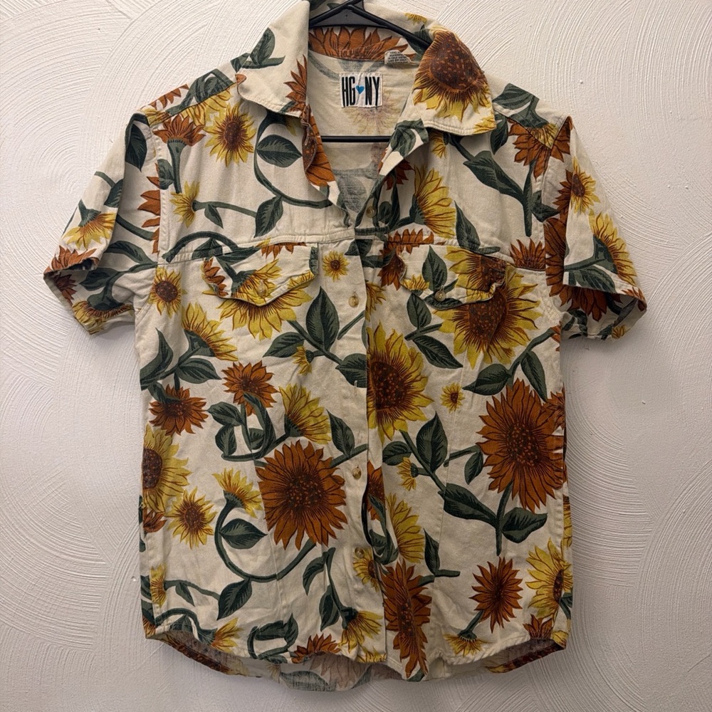 Sunflower Short Sleeve Button Up